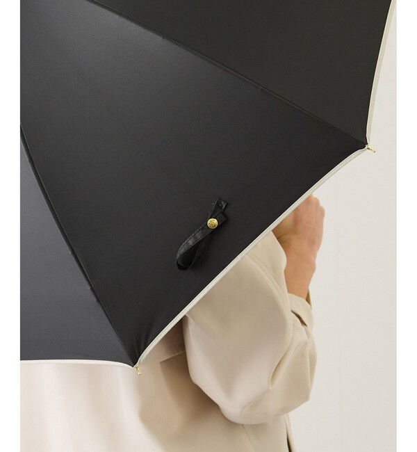 ROPE「[晴雨兼用]バンブーハンドルバイカラーパラソル(長傘・日傘)/UV100%カット/完全遮光生地」|傘|