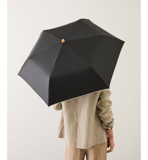 ROPE「[晴雨兼用]バンブーハンドルバイカラーコンパクトパラソル(折りたたみ傘・日傘)/UV100%カット/完全遮光生地」|傘|