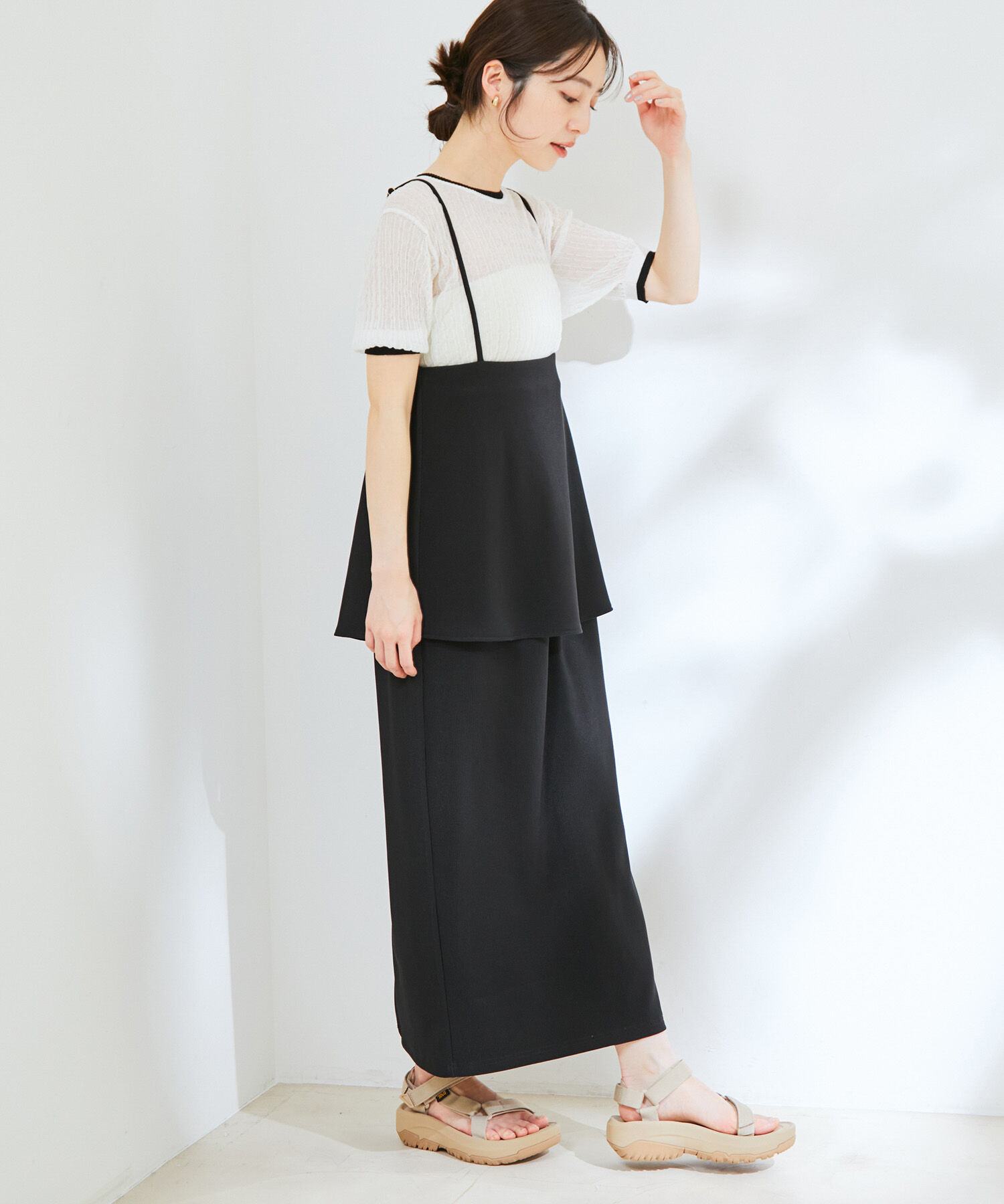 VIS「ポコポコシアーハーフスリーブニット」|ニット・セーター|