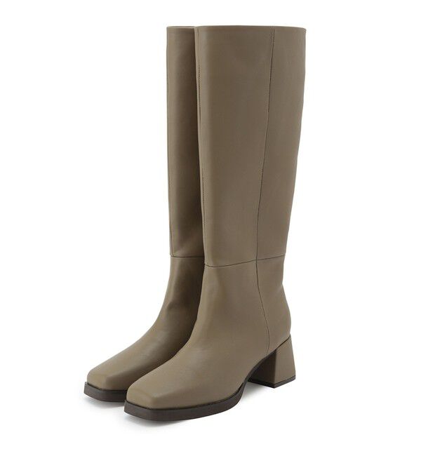 VIS「【抗菌防臭】スクエアトゥソフトロングブーツ」|ロングブーツ|