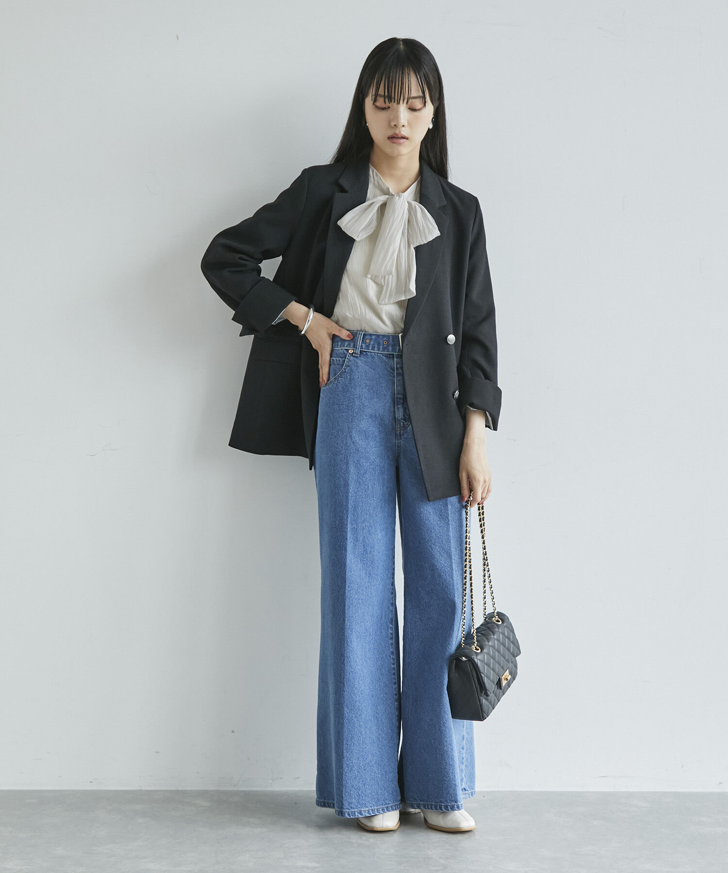 VIS「【美easy】ウーリッシュWブレストテーラードジャケット【洗える】」|テーラードジャケット|