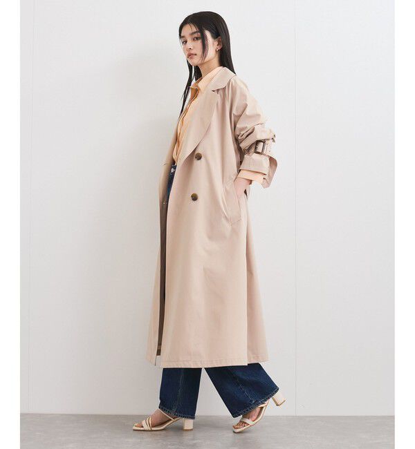 VIS「【定番人気】【撥水/UVケア】後ろタックトレンチコート スプリングコート」|トレンチコート|