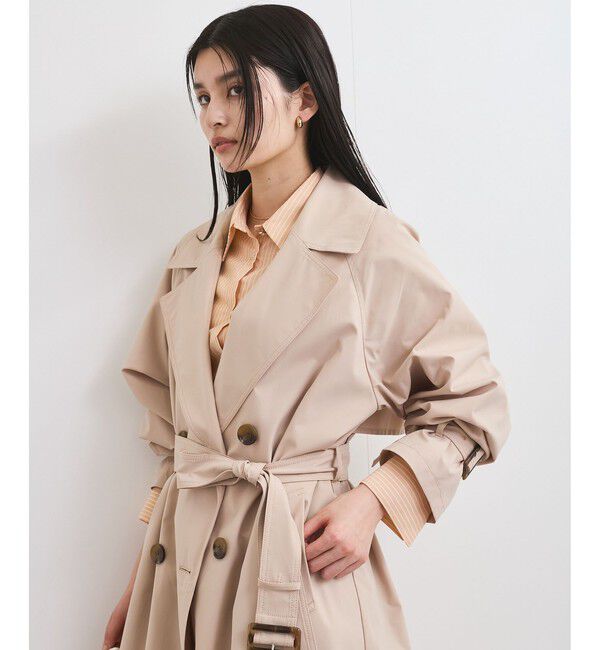 VIS「【定番人気】【撥水/UVケア】後ろタックトレンチコート スプリングコート」|トレンチコート|