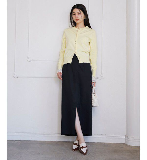 VIS「【美easy】コンフォートツイルウエストデザインIラインスカート【洗える/防シワ/UVケア】」|スカート|