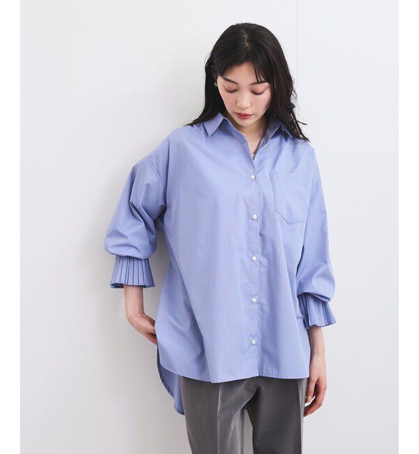 VIS「【洗える】プリーツスリーブフレアーシャツ」|シャツ・ブラウス|
