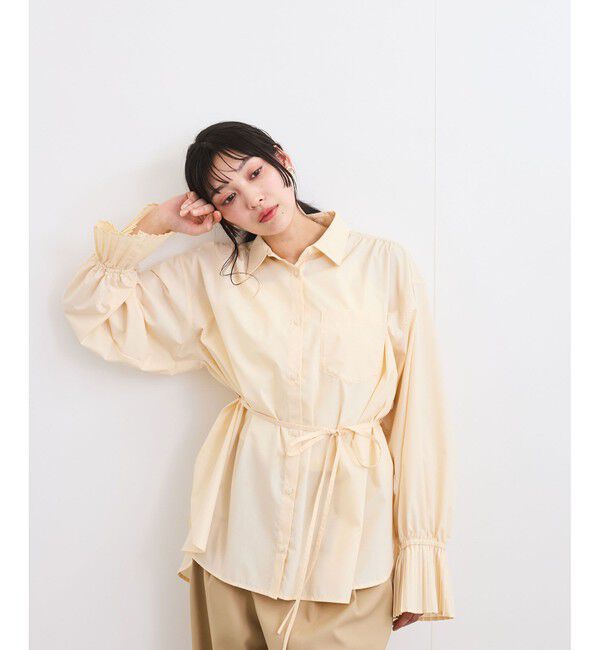 VIS「【洗える】プリーツスリーブフレアーシャツ」|シャツ・ブラウス|