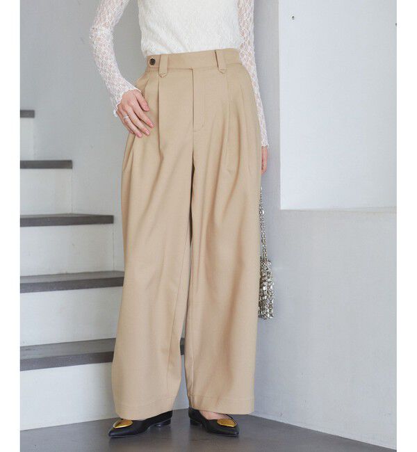 VIS「【洗える/防シワ】チノライクグルカワイドパンツ」|チノ|