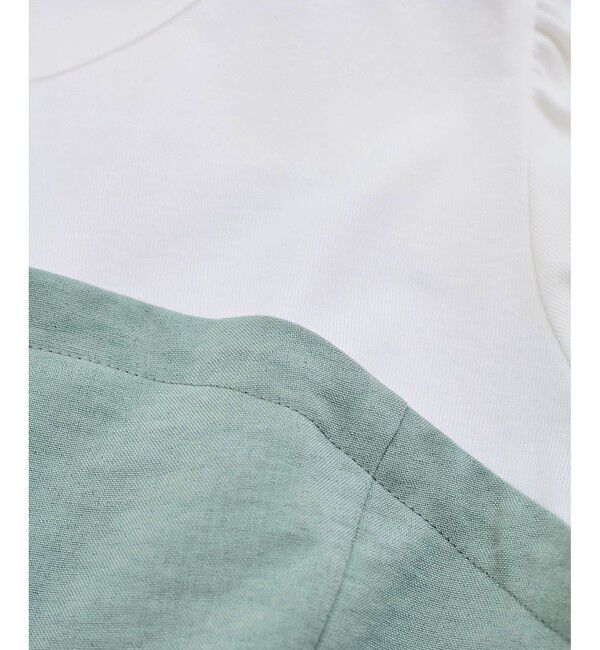 VIS「【新色追加】【美easy】釦ビスチェTシャツドッキングプルオーバー【接触冷感/洗える】」|Tシャツ・カットソー|