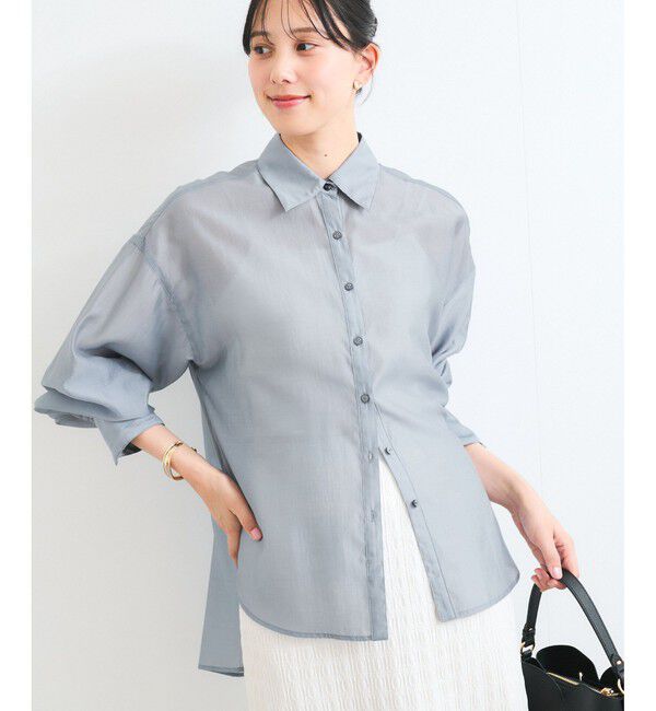 VIS「【洗える】アソートシアーシャツ(フラワー刺繍&無地）」|シャツ・ブラウス|