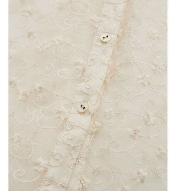 VIS「【洗える】アソートシアーシャツ(フラワー刺繍&無地）」|シャツ・ブラウス|