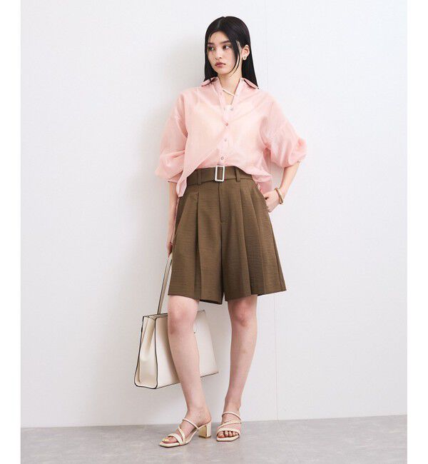 VIS「【洗える】アソートシアーシャツ(フラワー刺繍&無地）」|シャツ・ブラウス|