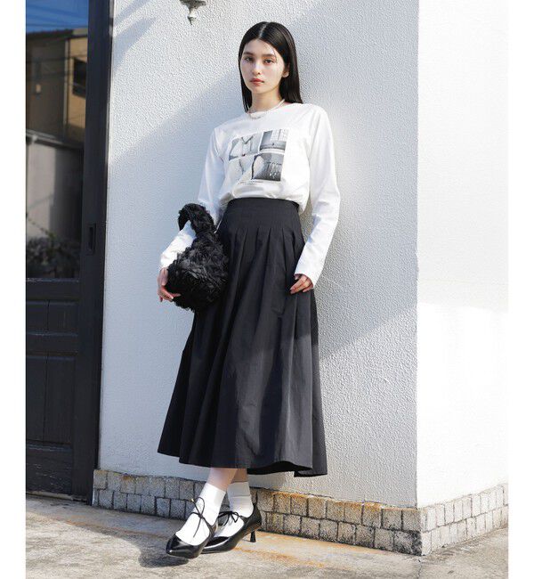 VIS「【洗える】タックプリーツフレアスカート」|スカート|