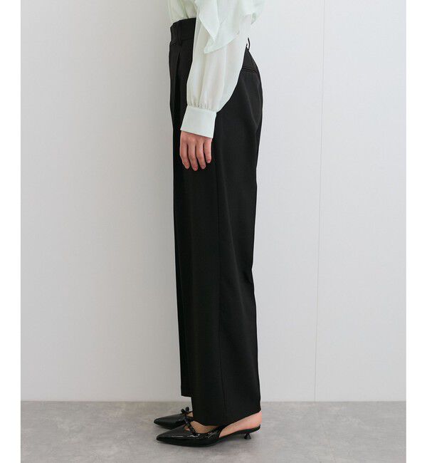 VIS「美easyリネンライクワイドパンツ/イージーケア・接触冷感・セットアップ対応」|スラックス|