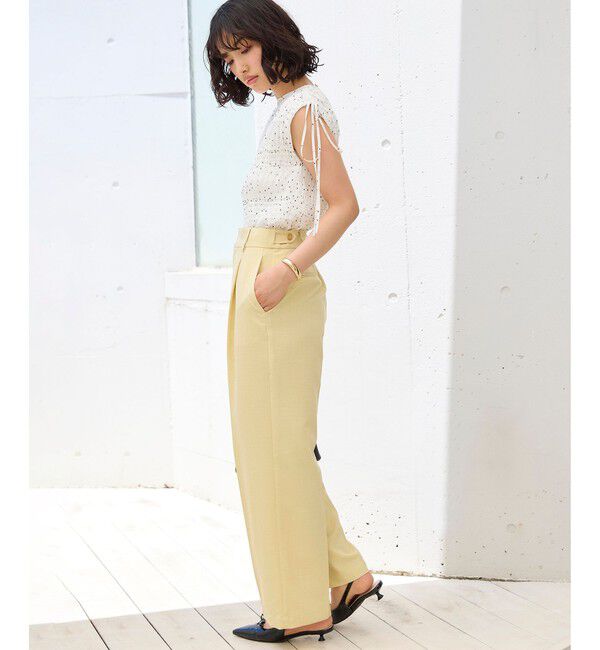 VIS「美easyリネンライクワイドパンツ/イージーケア・接触冷感・セットアップ対応」|スラックス|