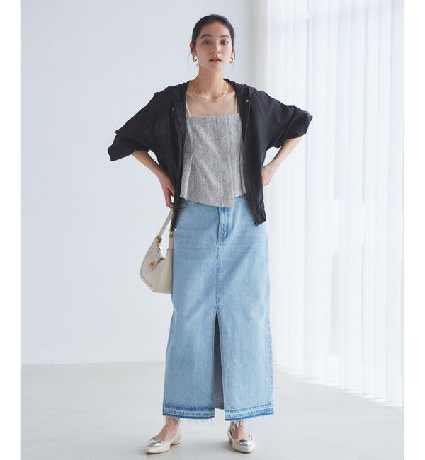 VIS「【追加】【WEB限定】シアーバックフリルフードブルゾン【洗える】」|ブルゾン・スタジャン|