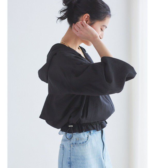 VIS「【追加】【WEB限定】シアーバックフリルフードブルゾン【洗える】」|ブルゾン・スタジャン|