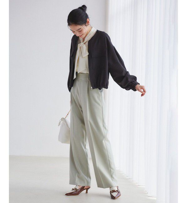 VIS「【WEB限定】気流染めリネンライクダブルポケットブルゾン【防シワ/UVケア/接触冷感/洗える】」|ブルゾン・スタジャン|