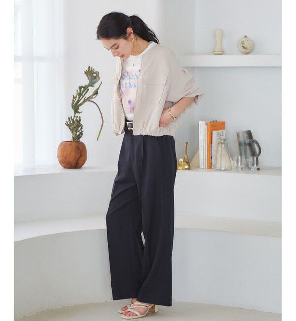 VIS「【WEB限定】気流染めリネンライクダブルポケットブルゾン【防シワ/UVケア/接触冷感/洗える】」|ブルゾン・スタジャン|