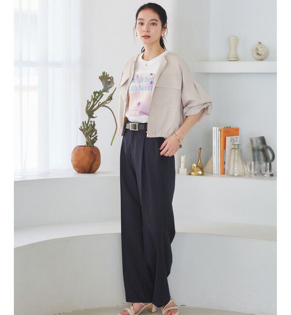 VIS「【WEB限定】気流染めリネンライクダブルポケットブルゾン【防シワ/UVケア/接触冷感/洗える】」|ブルゾン・スタジャン|