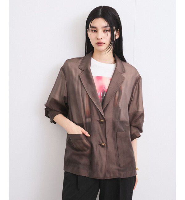 VIS「【洗える】羽織るだけでスタイリングワンランクアップ！シアージャケット」|テーラードジャケット|