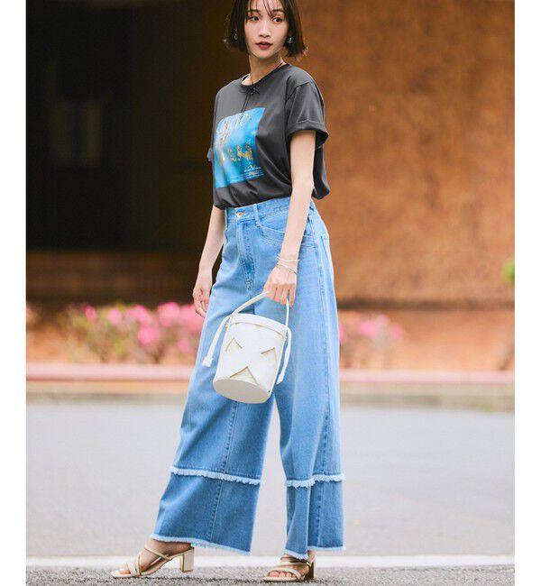 VIS「【接触冷感】箔グラフィックアートTシャツ」|Tシャツ・カットソー|