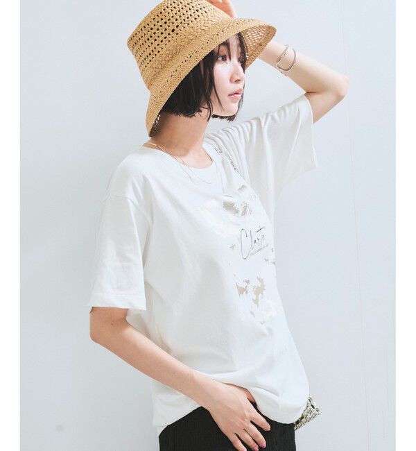 VIS「【接触冷感】箔グラフィックアートTシャツ」|Tシャツ・カットソー|