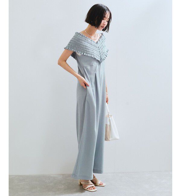 VIS「シャーリングオフショルダーオールインワン」|オールインワン|