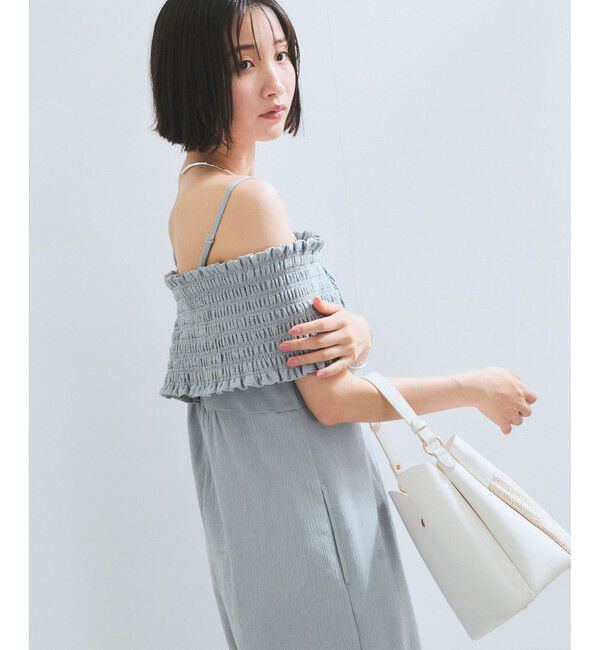 VIS「シャーリングオフショルダーオールインワン」|オールインワン|