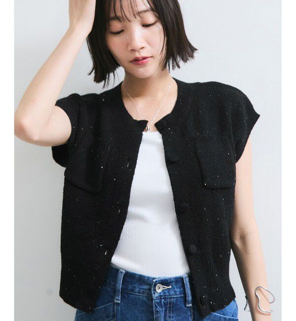 VIS「くるみ釦ニットトップスカーデ/洗える」|カーディガン|