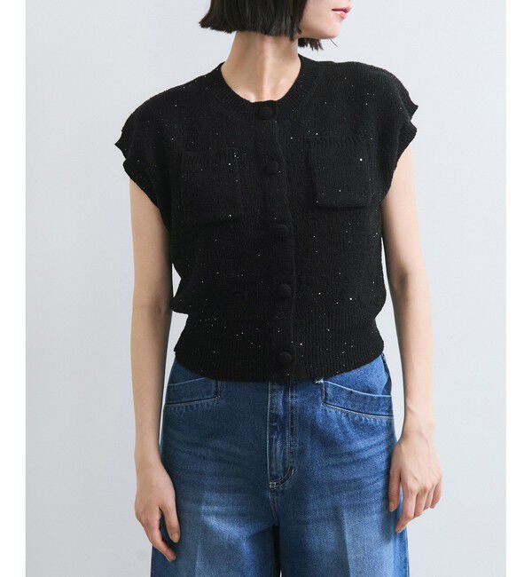 VIS「くるみ釦ニットトップスカーデ/洗える」|カーディガン|