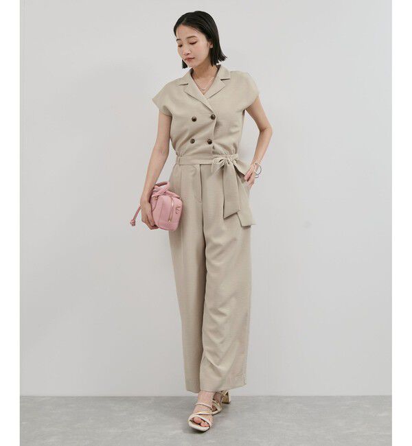 VIS「エアタン加工リラックスロンパース」|オールインワン|