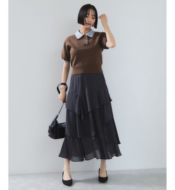 VIS「ダブルカラーポロトップス」|ポロシャツ|