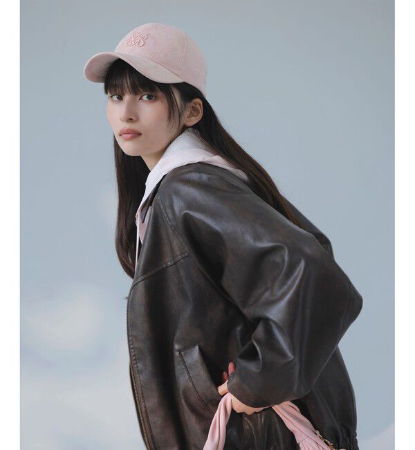 VIS「合皮＆スエードライクジップアップブルゾン」|ブルゾン・スタジャン|