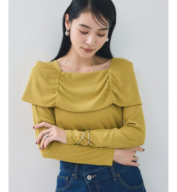 VIS「テレコオフショルダーロングスリーブプルオーバー」|Tシャツ・カットソー|