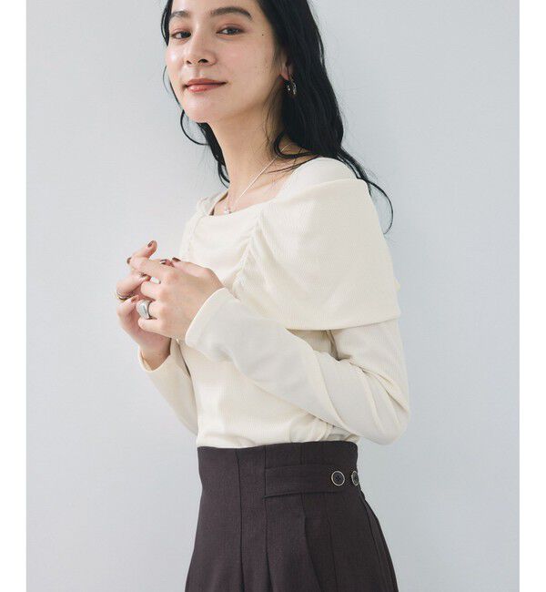 VIS「テレコオフショルダーロングスリーブプルオーバー」|Tシャツ・カットソー|