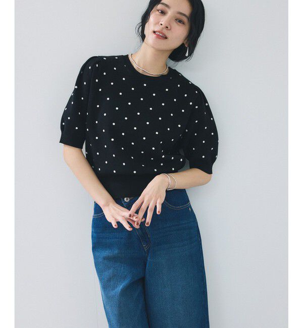 VIS「ドットジャガードニット」|ニット・セーター|