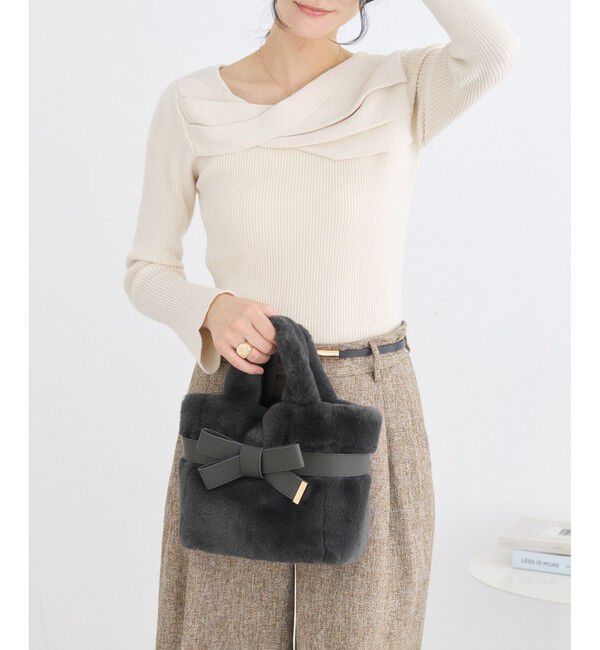 VIS「【2WAY】ファーリボントートバッグ」|トートバッグ|