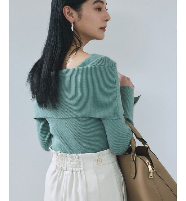 VIS「オフショルダーモチモチリブニット」|ニット・セーター|