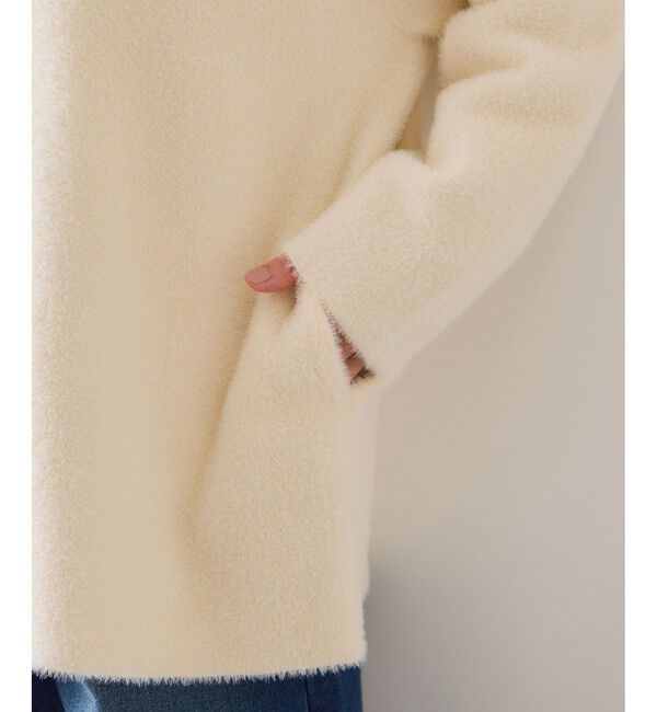 VIS「接結メタルボタンミニフェザーニットコート」|ノーカラージャケット|