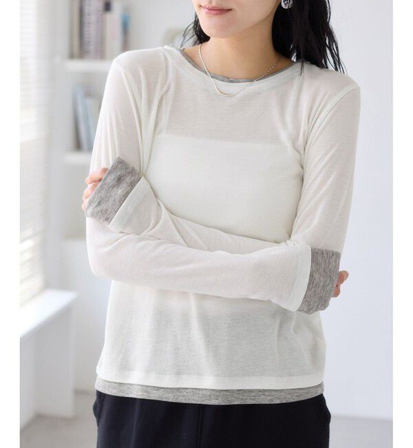 VIS「配色レイヤードシアーロンT」|Tシャツ・カットソー|