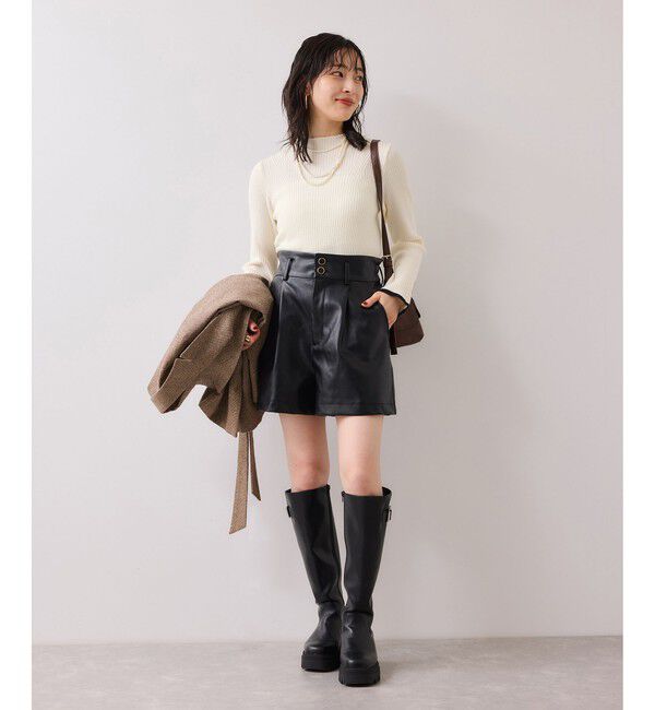 VIS「スリーブ釦アクセントリブニット/静電気防止」|ニット・セーター|