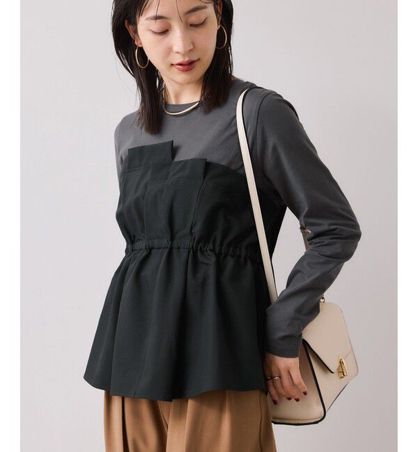 VIS「【WEB限定】ビスチェドッキングペプラムロングスリーブTシャツ」|Tシャツ・カットソー|