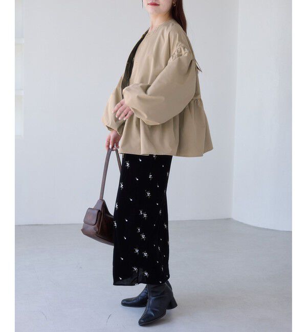 VIS「【WEB限定】バルーンスリーブペプラムブルゾン」|ブルゾン・スタジャン|