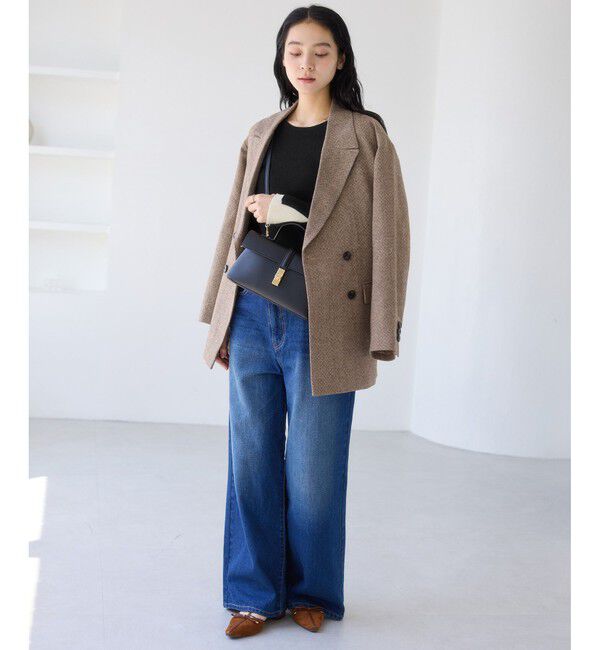 VIS「配色ダブルスリーブリブニット」|ニット・セーター|