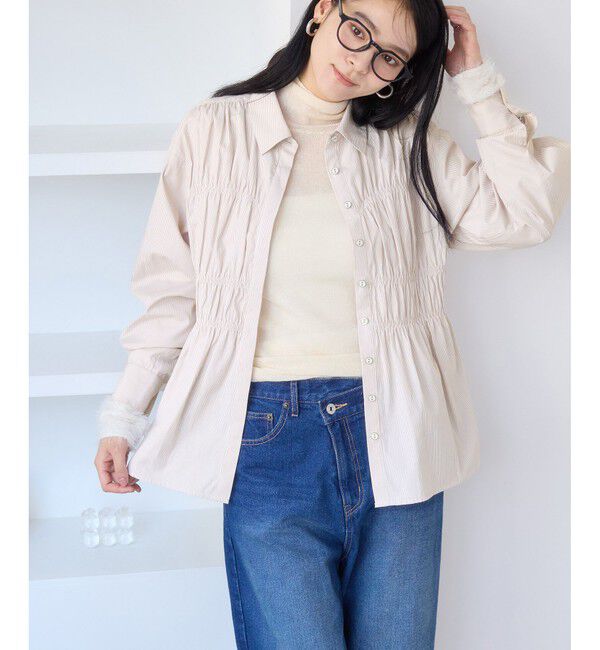 VIS「シャーリングデザインシャツ」|シャツ・ブラウス|