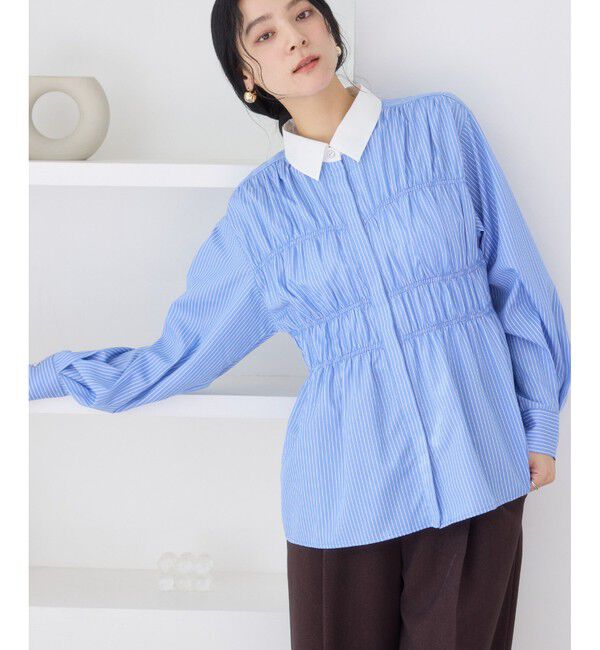 VIS「シャーリングデザインシャツ」|シャツ・ブラウス|