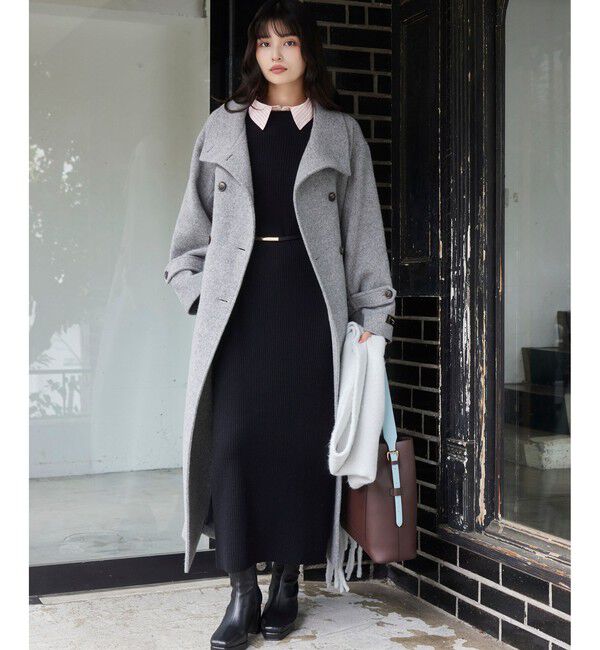 VIS「尾州シャギースタンドカラーロングコート/静電気防止・WEB限定PS・TMサイズ」|その他|