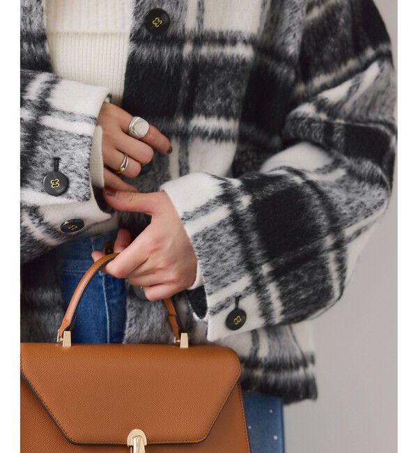 VIS「【アウター総選挙1位】ビッグカラーモモンガシャギーショートコート」|ブルゾン・スタジャン|