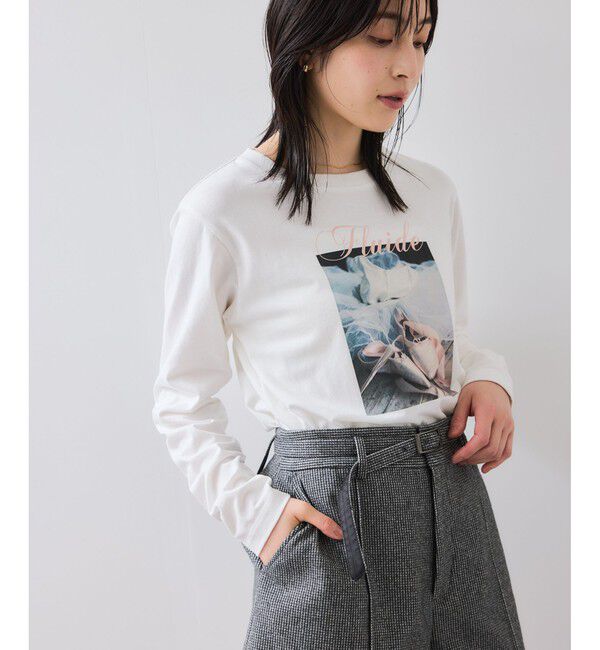 VIS「フォト＆ロゴアソートロングスリーブTシャツ」|Tシャツ・カットソー|ホワイト(10)