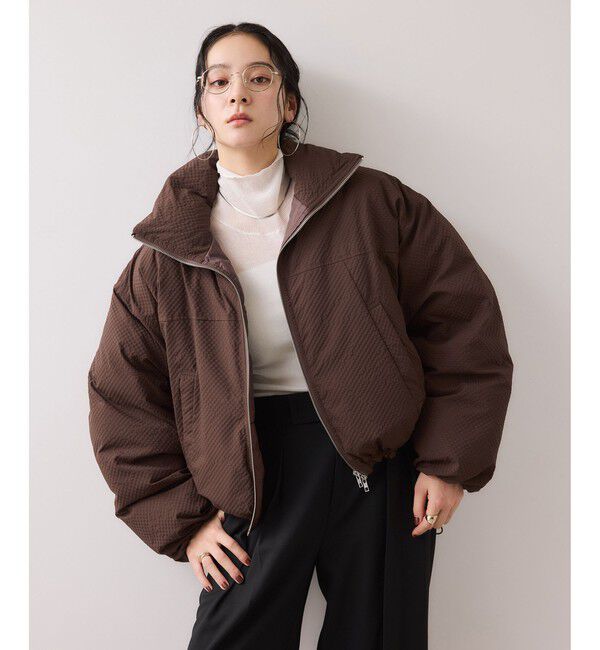 VIS「【WEB限定】軽くてあたたかいパディングショートボリューム中綿ブルゾン」|ブルゾン・スタジャン|